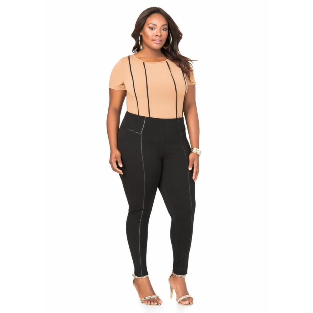 Faux Leather Ponte Pants